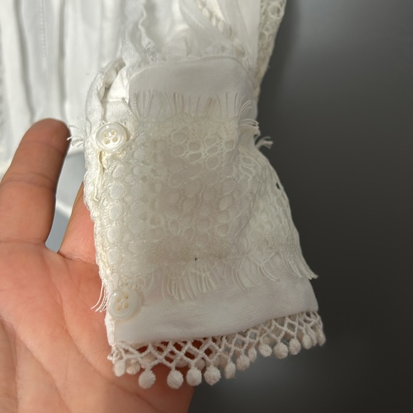Iro Ease Long-Sleeve Sheer French Lace Blouse size 38- M - US 6 - Picture 13 of 14